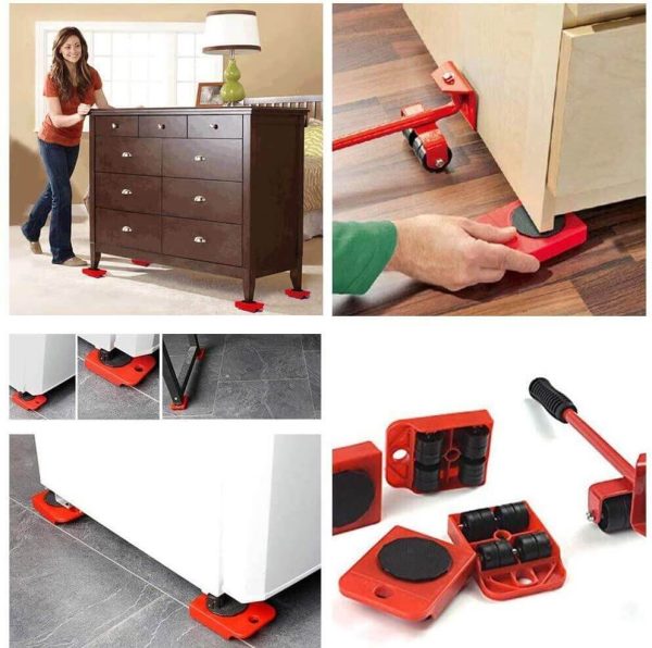 (5 In 1) Heavy Furniture Move Tool Moving Kit Slider