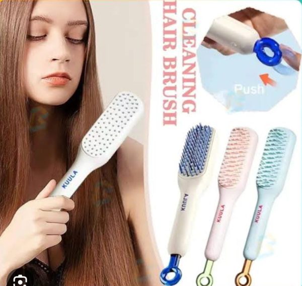 Self Cleaning Hair Brush, One-click Cleaning Telescopic Hair Comb